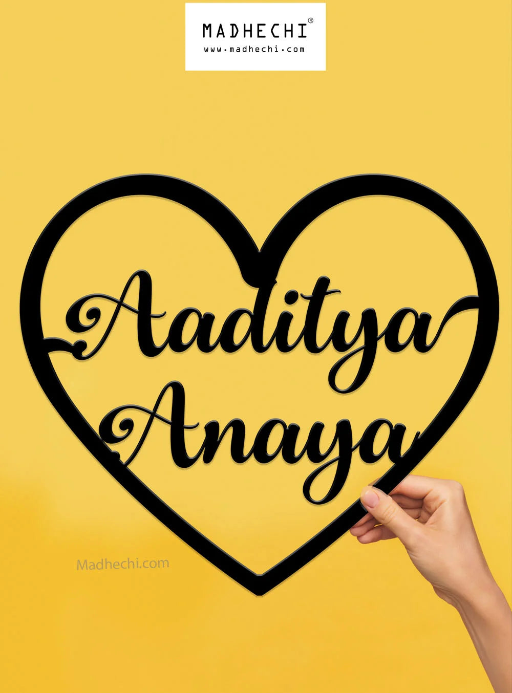 Heart Couple Name Wall Hanging
