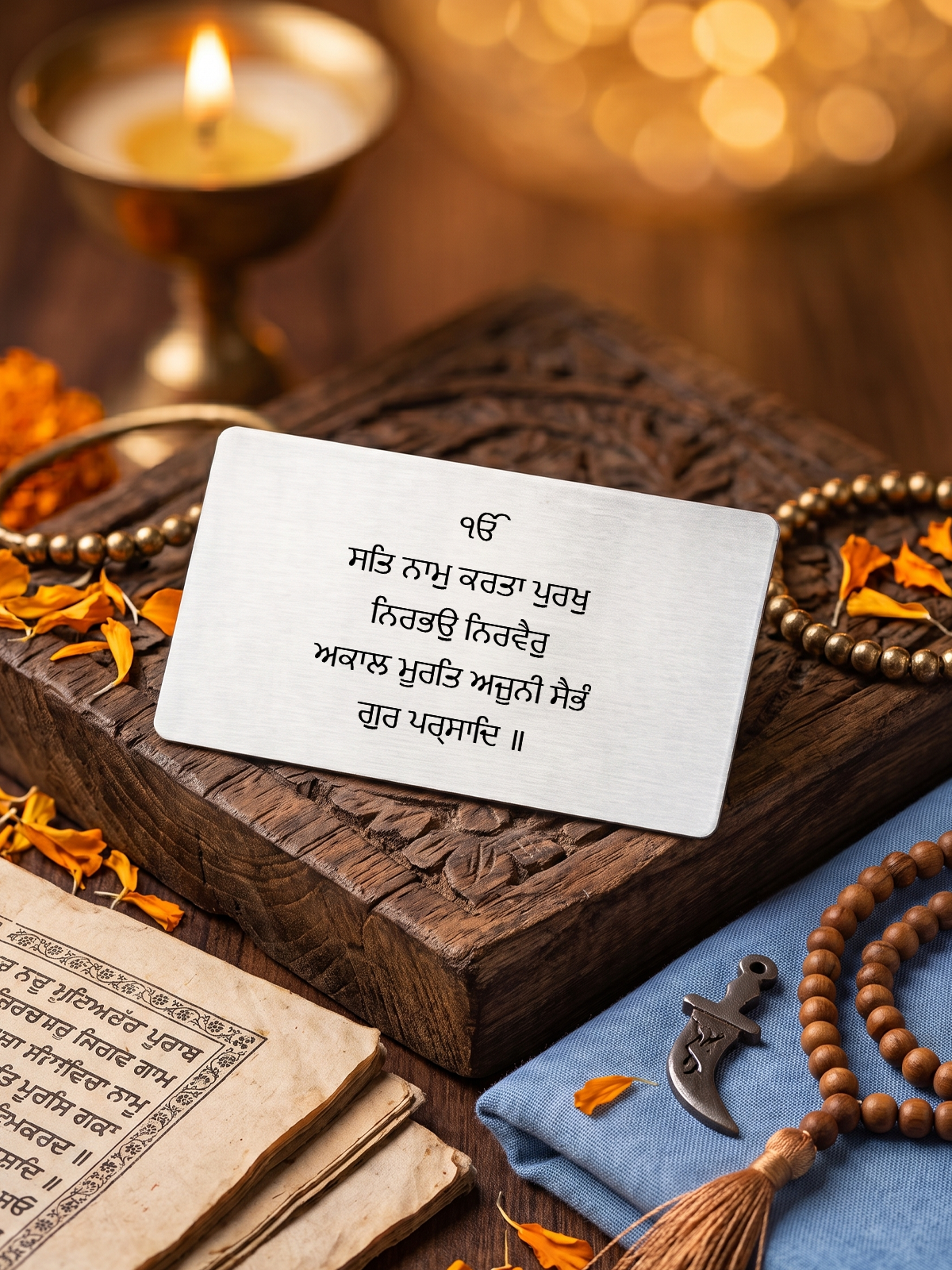 Japji Sahib Mool Mantar Metal Card