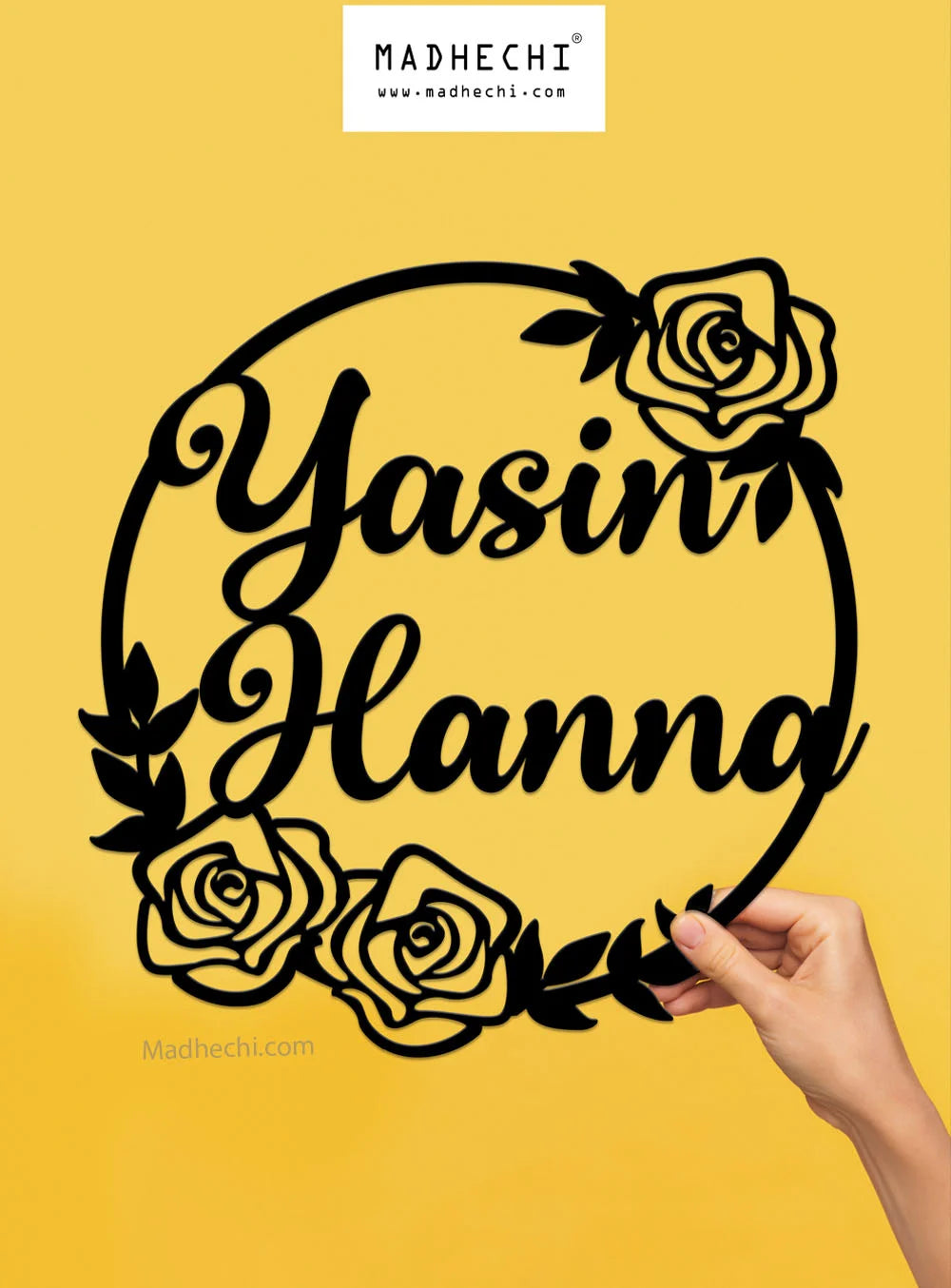 Rose Couple Name Wall Hanging