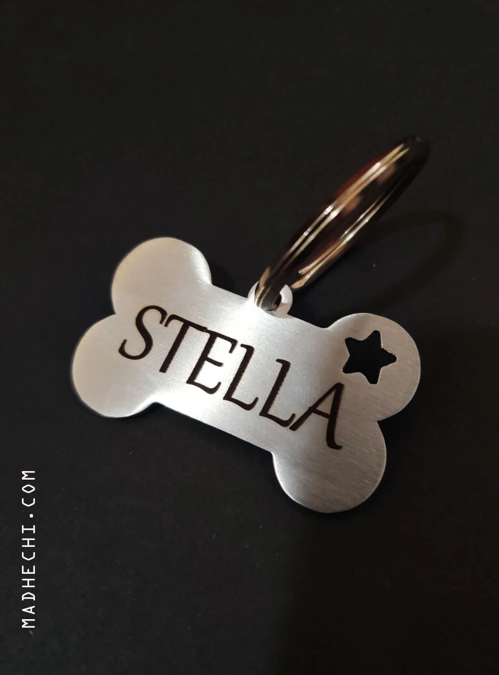 Dog Tag - Bone with Star 5cm