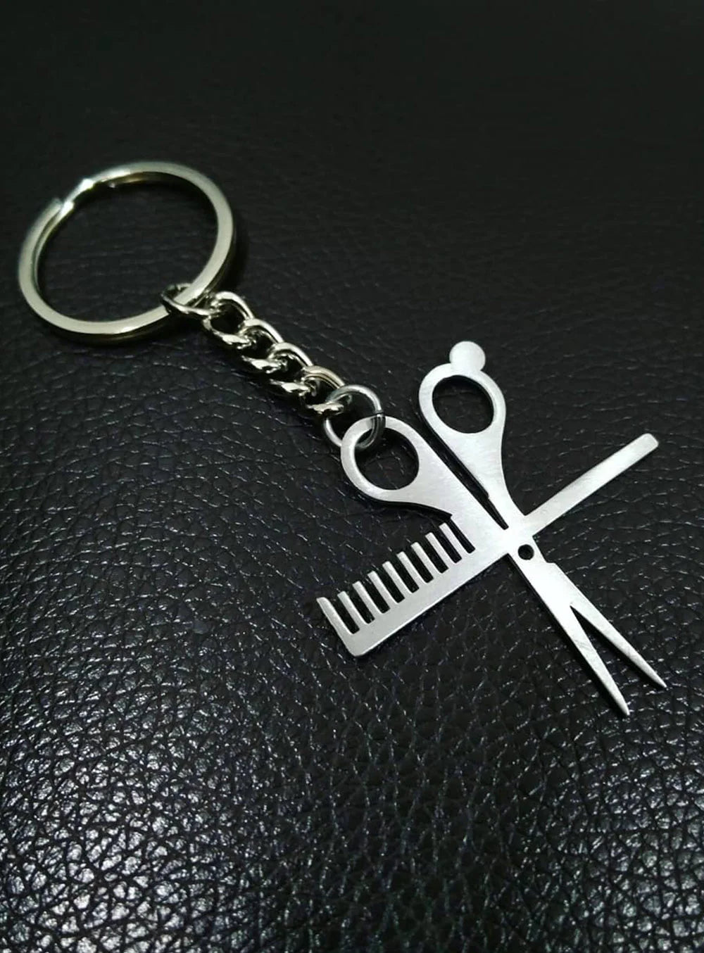 Comb and Scissors Keychain
