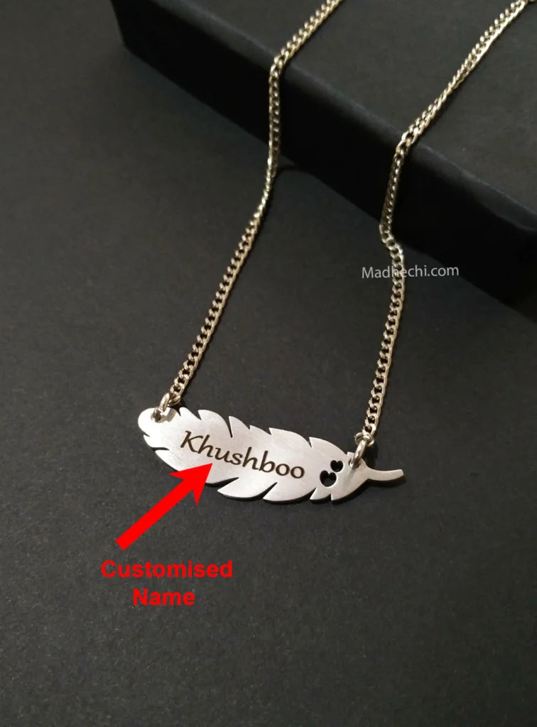 Feather Name Necklace
