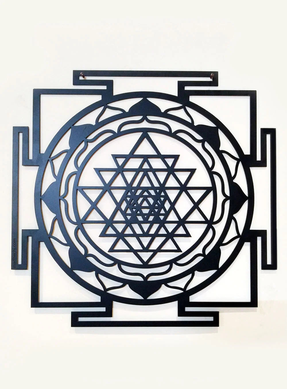 Sri Yantra Metal Wall Hanging – Black