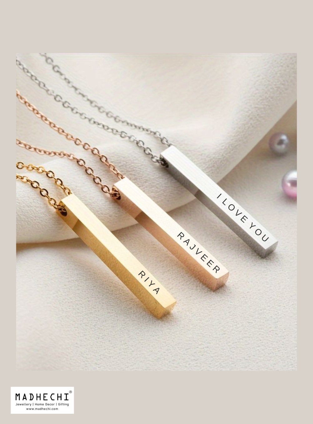 Personalized Cuboid Necklace