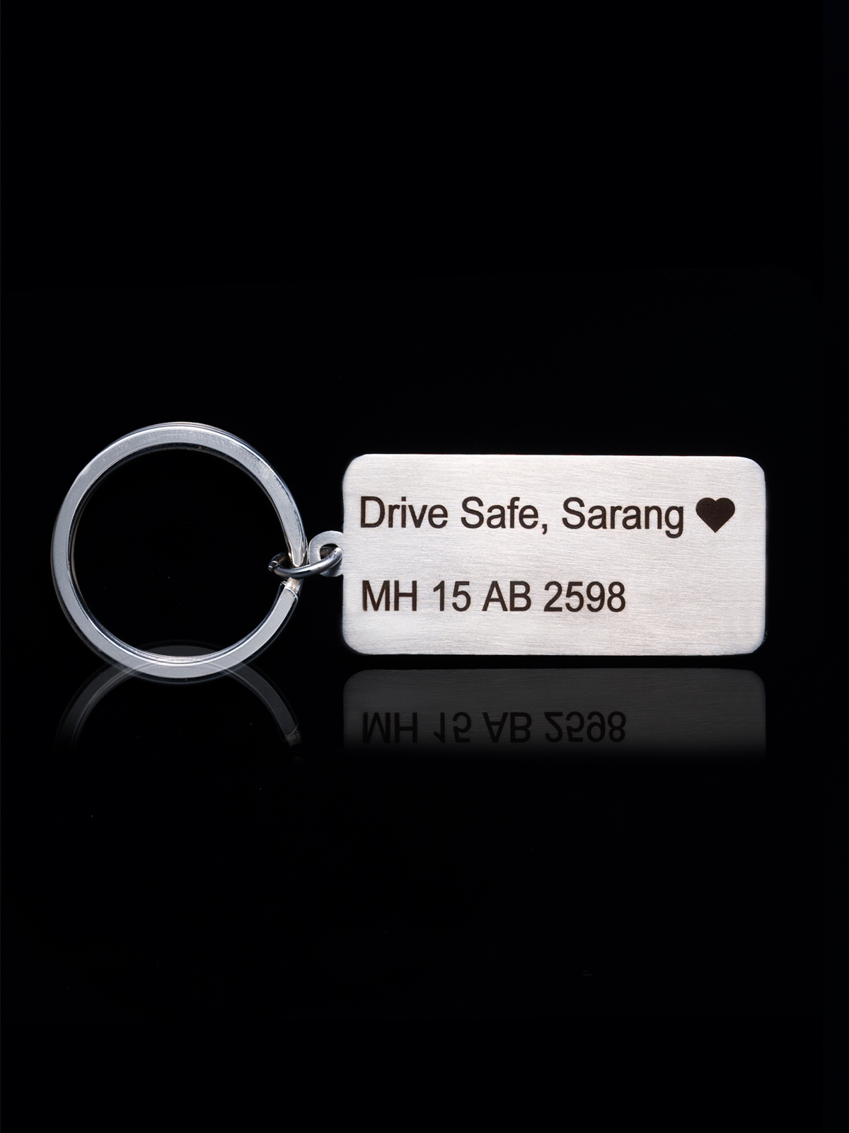 Drive Safe Keychain with Name and Bike Number