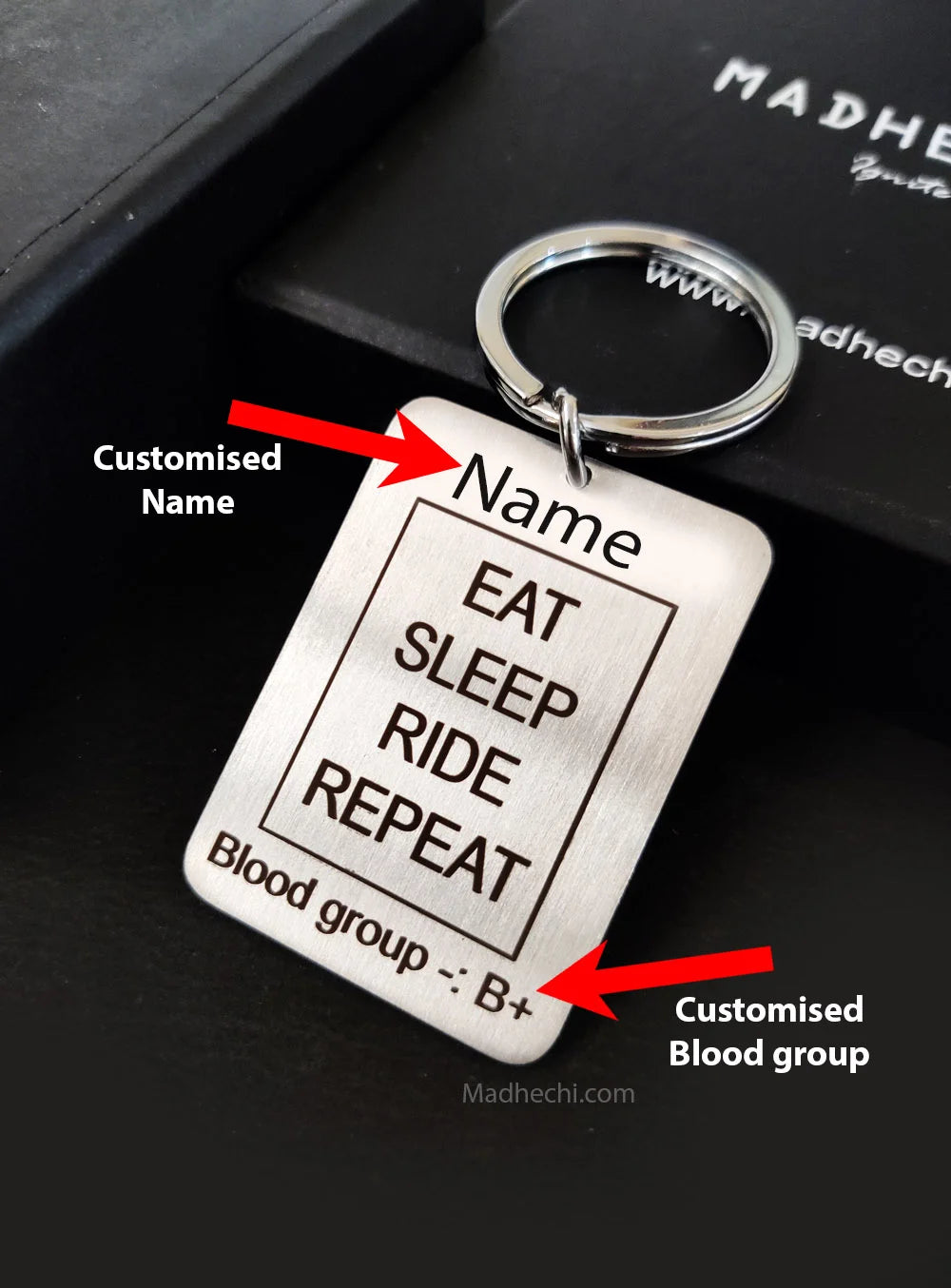 Eat Sleep Ride Repeat Keychain