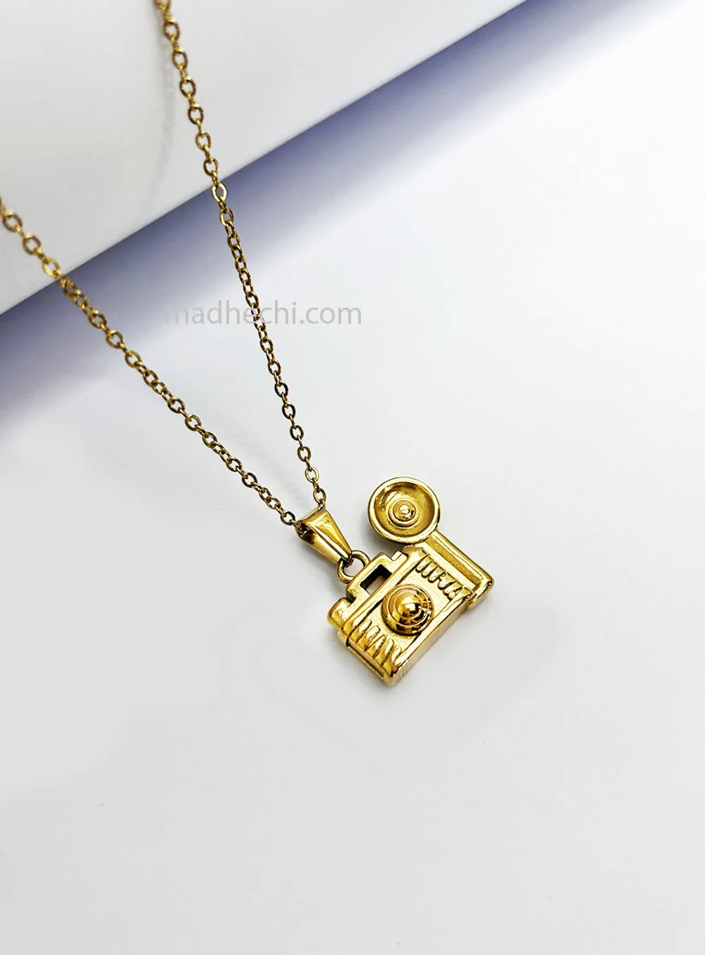 Gold Camera Necklace