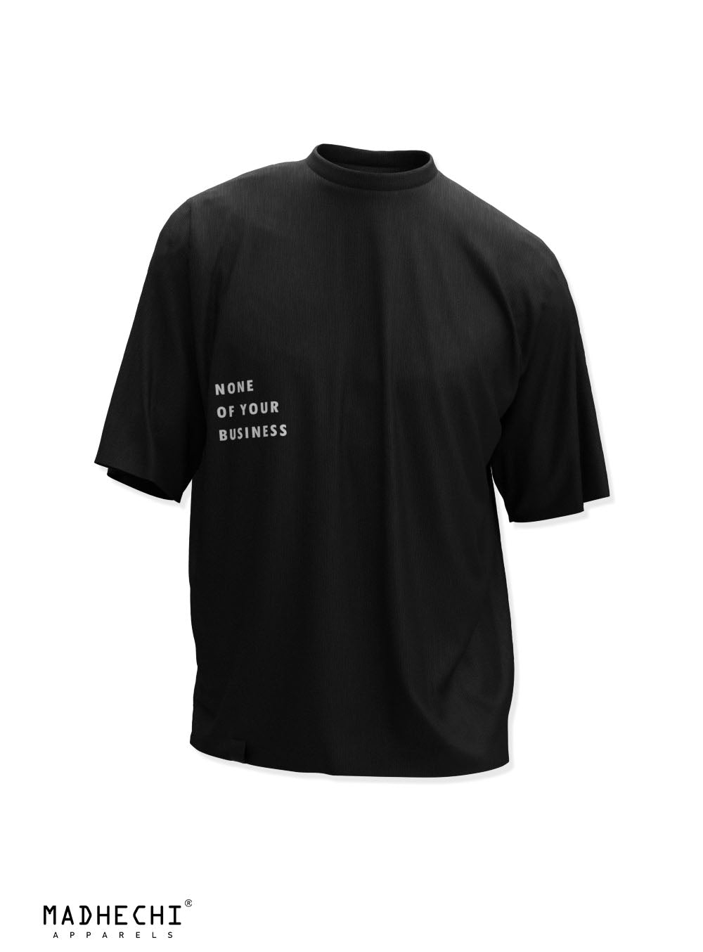 None Of Your Business Oversized Black T-Shirt