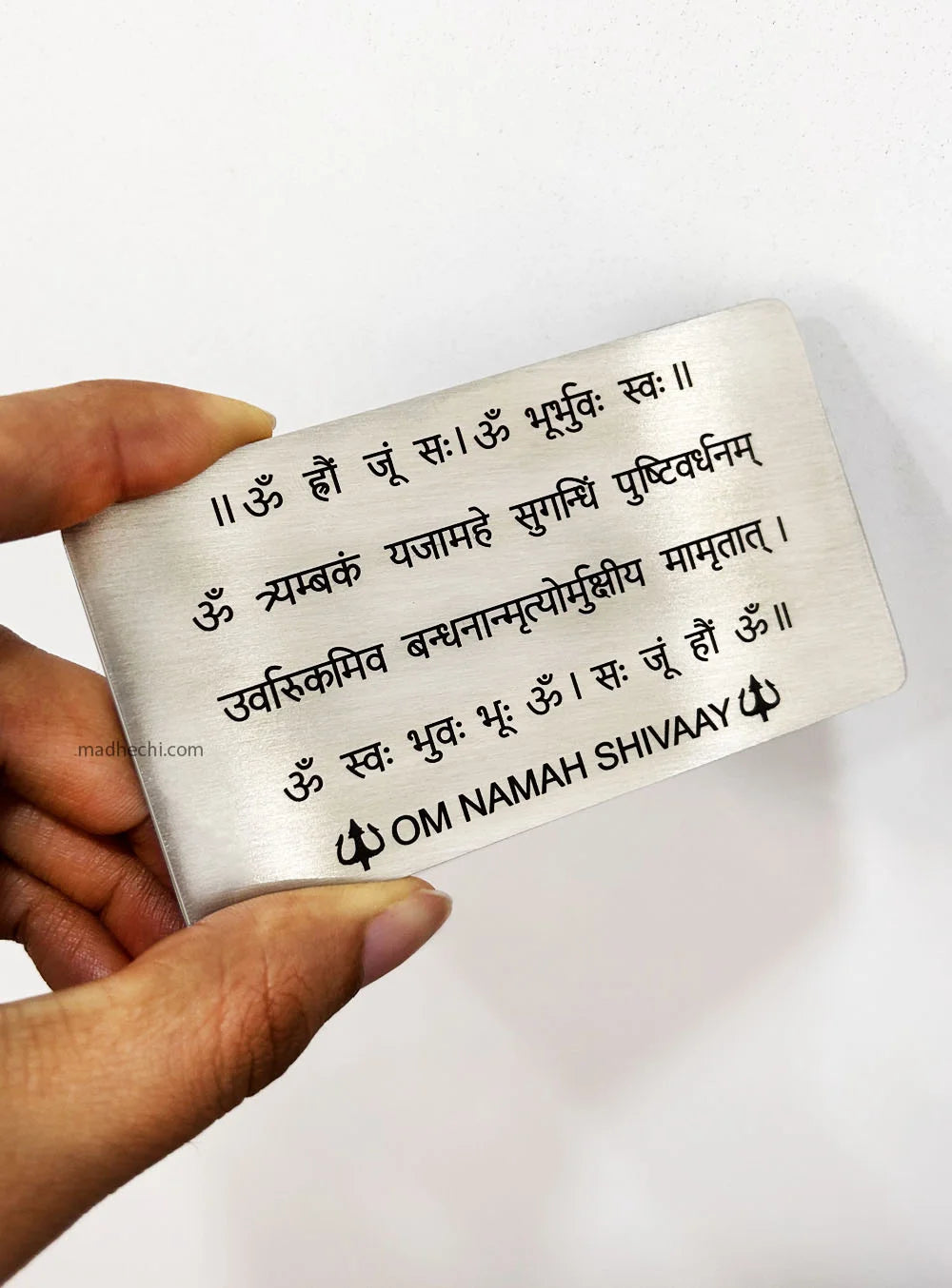 Shop Maha Mrityunjaya Mantra Metal Card | Madhechi